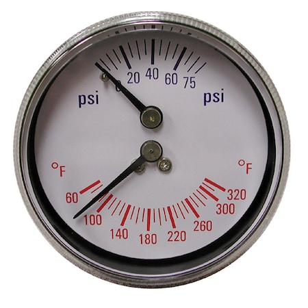 Jones Stephens 0-55 PSI psi, 5.40 in Dial, 1/2 in NPT J40560
